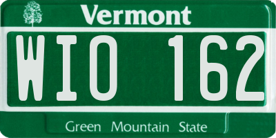 VT license plate WIO162