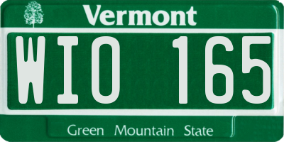 VT license plate WIO165