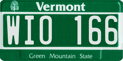 VT license plate WIO166