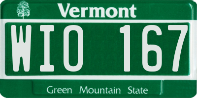 VT license plate WIO167