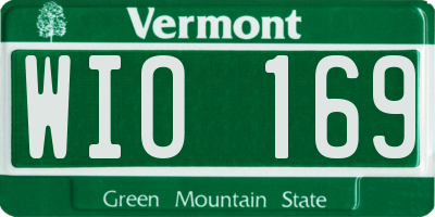 VT license plate WIO169