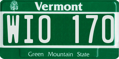 VT license plate WIO170