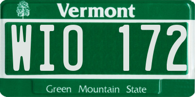 VT license plate WIO172