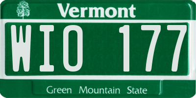 VT license plate WIO177