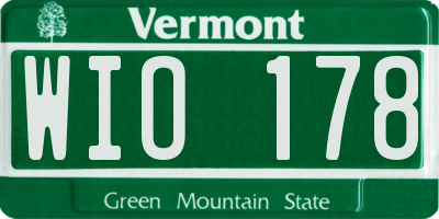 VT license plate WIO178