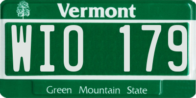 VT license plate WIO179