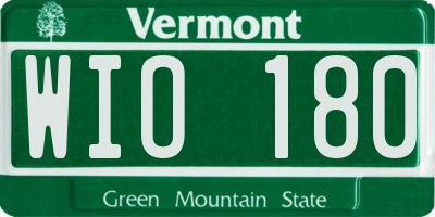 VT license plate WIO180
