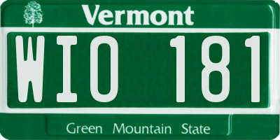 VT license plate WIO181