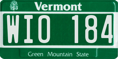 VT license plate WIO184