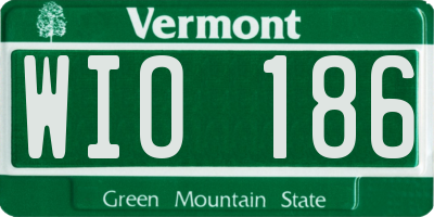VT license plate WIO186