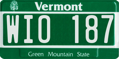 VT license plate WIO187