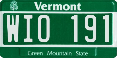 VT license plate WIO191