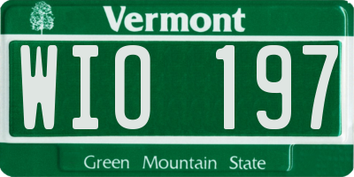VT license plate WIO197