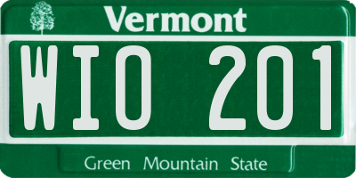 VT license plate WIO201