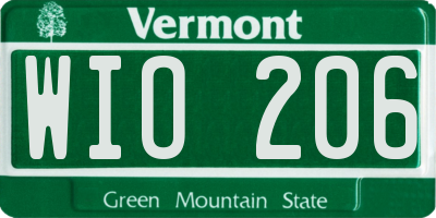VT license plate WIO206