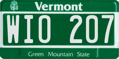 VT license plate WIO207