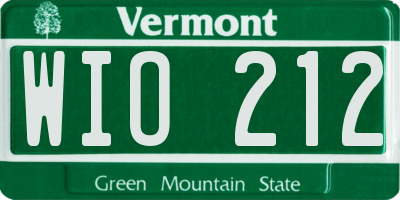 VT license plate WIO212