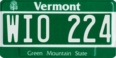 VT license plate WIO224