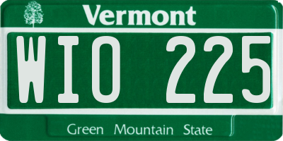 VT license plate WIO225