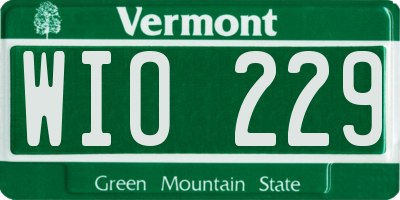 VT license plate WIO229