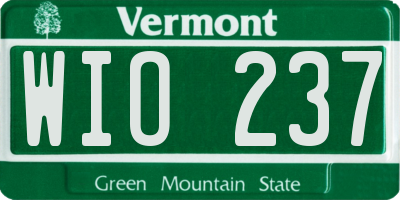 VT license plate WIO237