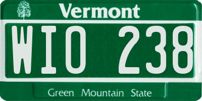 VT license plate WIO238