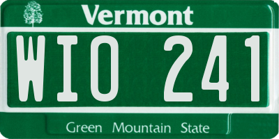 VT license plate WIO241