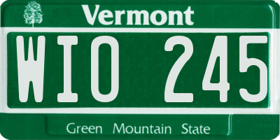 VT license plate WIO245