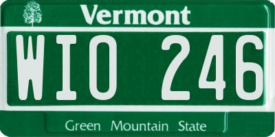 VT license plate WIO246