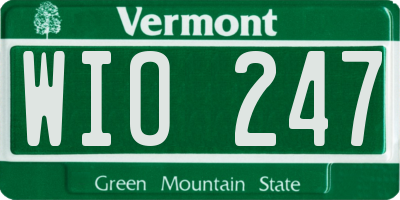 VT license plate WIO247
