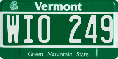 VT license plate WIO249