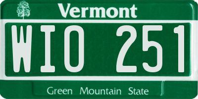 VT license plate WIO251