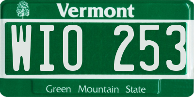 VT license plate WIO253