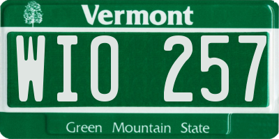 VT license plate WIO257