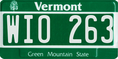 VT license plate WIO263
