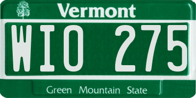 VT license plate WIO275