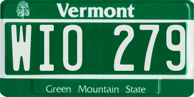 VT license plate WIO279