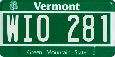 VT license plate WIO281