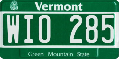 VT license plate WIO285