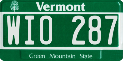 VT license plate WIO287