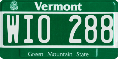 VT license plate WIO288