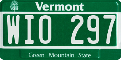VT license plate WIO297