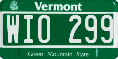 VT license plate WIO299