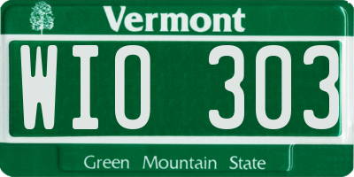 VT license plate WIO303