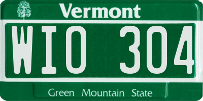 VT license plate WIO304