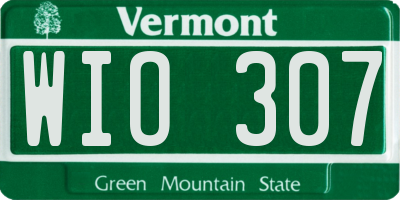 VT license plate WIO307