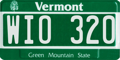 VT license plate WIO320