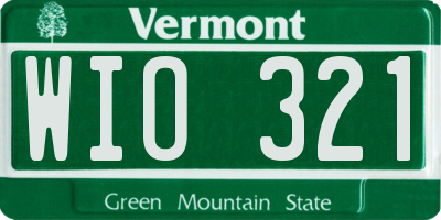 VT license plate WIO321