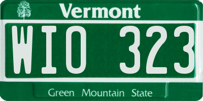 VT license plate WIO323