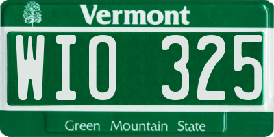 VT license plate WIO325